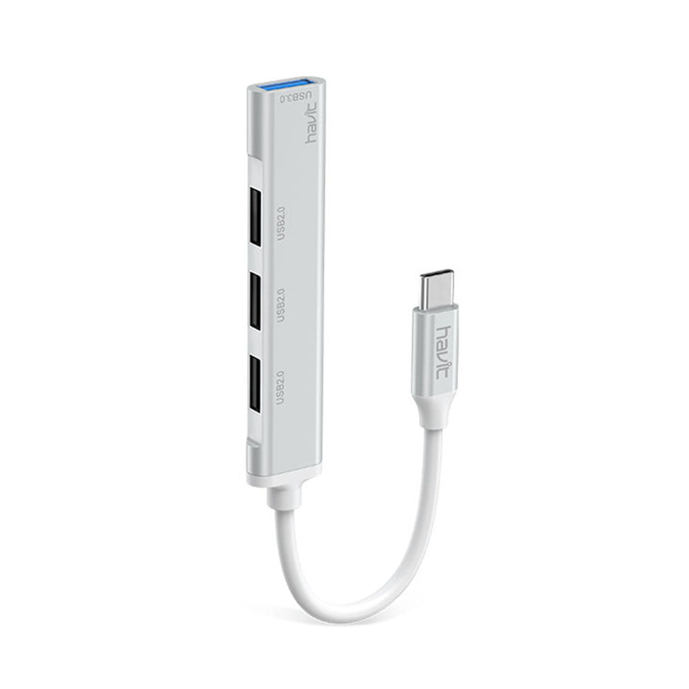 Hub USB-C HAVIT HB41, 4in1, Zilver