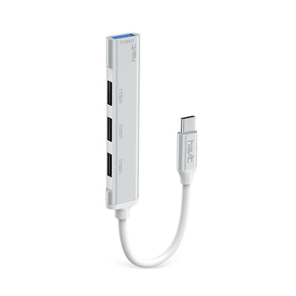 Hub USB-C HAVIT HB41, 4in1, Zilver