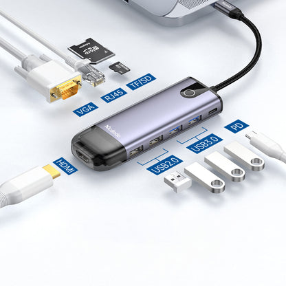 Hub USB-C McDodo HU-7420, 10in1, Gri