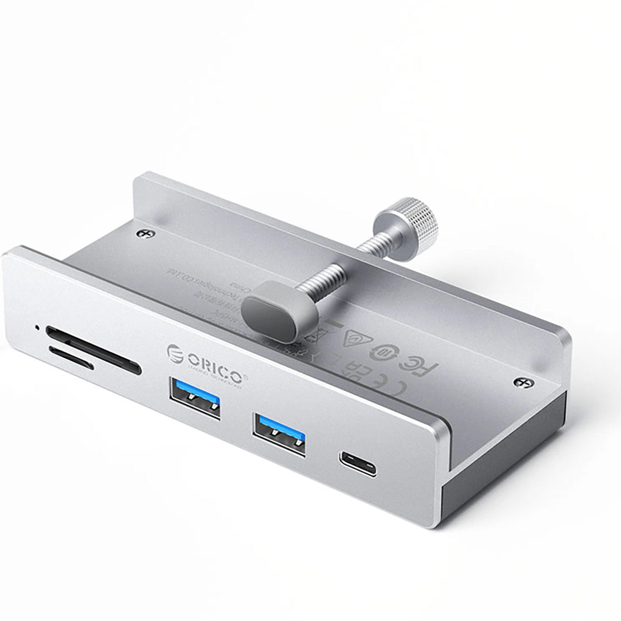 Hub USB-C Orico MH5PC Clamp, 2 x USB-A 3.2 - 1 x USB-C - 1 x SD - 1 x microSD, Zilver
