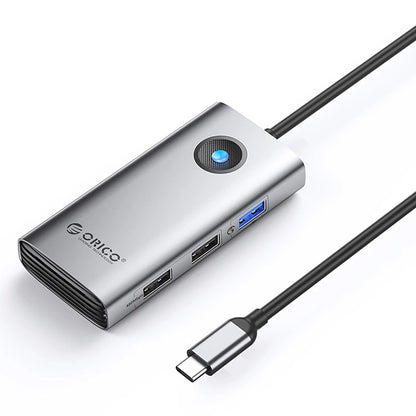 USB-C Hub Orico PW11-5P, 1 x USB-A 3.0 - 2 x USB-A - 1 x USB-C - 1 x HDMI, Grijs