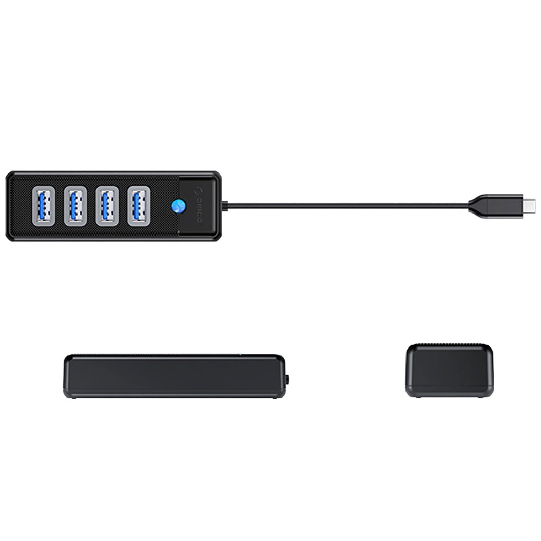 Hub USB-C Orico PW4U-C3, 4 x USB-A 3.0, Zwart