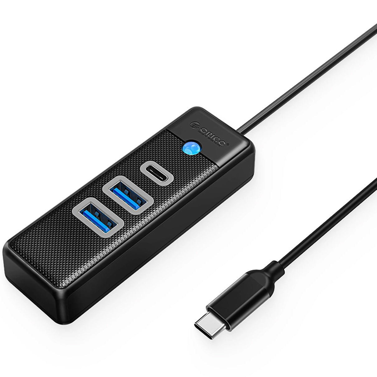 Hub USB-C Orico PWC2U-C3, 2 x USB-A 3.0 - 1 x USB-C, Zwart