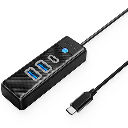Hub USB-C Orico PWC2U-C3, 2 x USB-A 3.0 - 1 x USB-C, Zwart