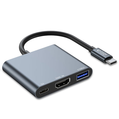 Hub USB-C Tech-Protect V1, USB-A 3.0 - 1 x USB-C - 1 x HDMI, Grijs