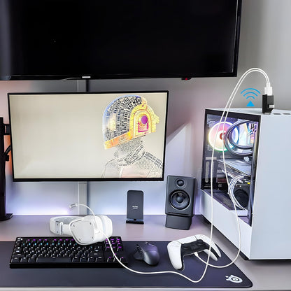 USB-C Techsuit H10 EchoLink hub, 3in1, Zwart