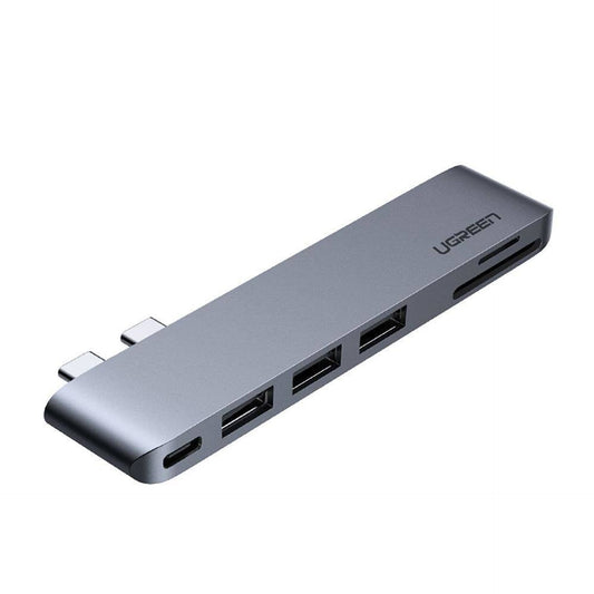 Hub USB-C UGREEN CM251 voor Apple MacBook Pro / Air, 3 x USB-A 3.0 - 1 x USB-C - 1 x SD - 1 x microSD, Gri