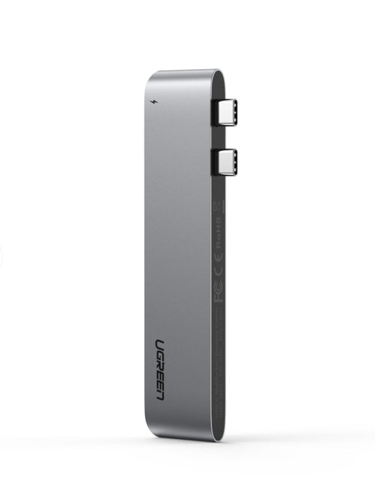 Hub USB-C UGREEN CM251 voor Apple MacBook Pro / Air, 3 x USB-A 3.0 - 1 x USB-C - 1 x SD - 1 x microSD, Gri