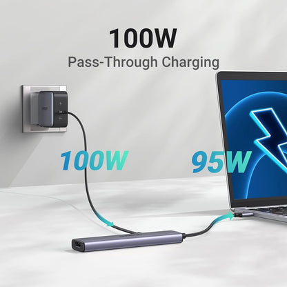 Hub USB-C UGREEN CM478, 1 x USB-A 3.0 - 2 x USB-A - 1 x USB-C - 1 x HDMI, Gri