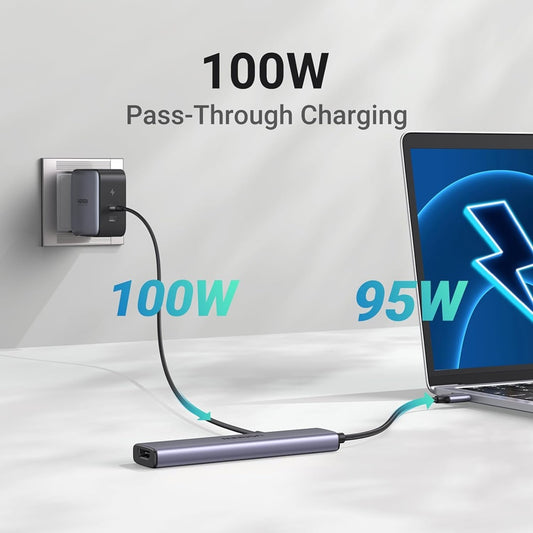 UGREEN CM478 USB-C Hub, 1 x USB-A 3.0 - 2 x USB-A - 1 x USB-C - 1 x HDMI, Grey Resealed