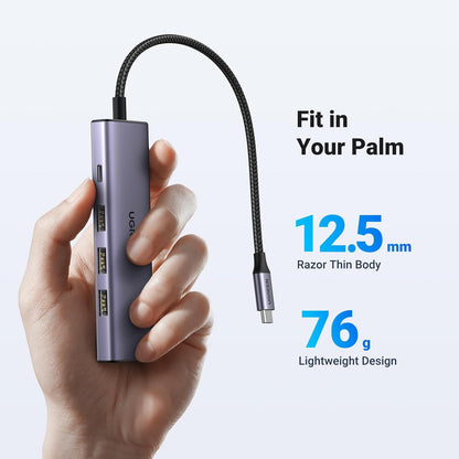 Hub USB-C UGREEN CM511, 3 x USB-A 3.0 - 1 x USB-C - 1 x HDMI, Gri
