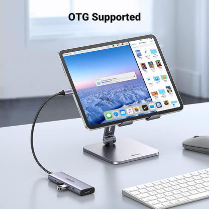 Hub USB-C UGREEN CM511, 3 x USB-A 3.0 - 1 x USB-C - 1 x HDMI, Gri