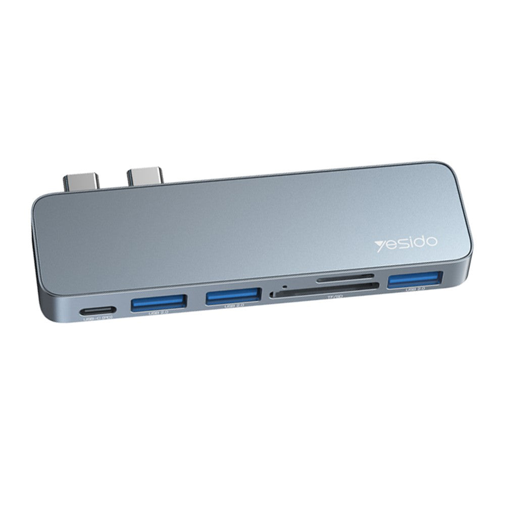 USB-C Hub Yesido HB10 voor Apple MacBook Pro / Air, 6in1, Grijs