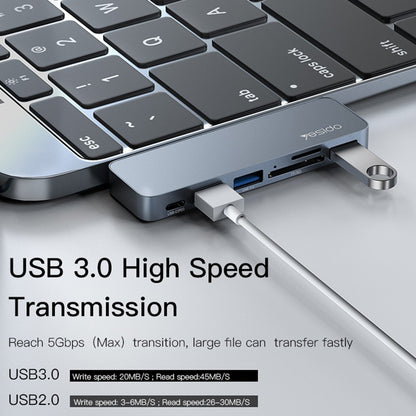 USB-C Hub Yesido HB10 voor Apple MacBook Pro / Air, 6in1, Grijs