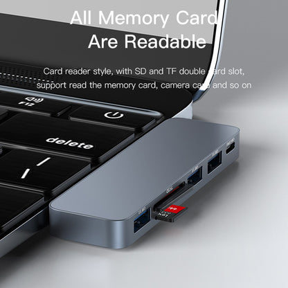 USB-C Hub Yesido HB10 voor Apple MacBook Pro / Air, 6in1, Grijs