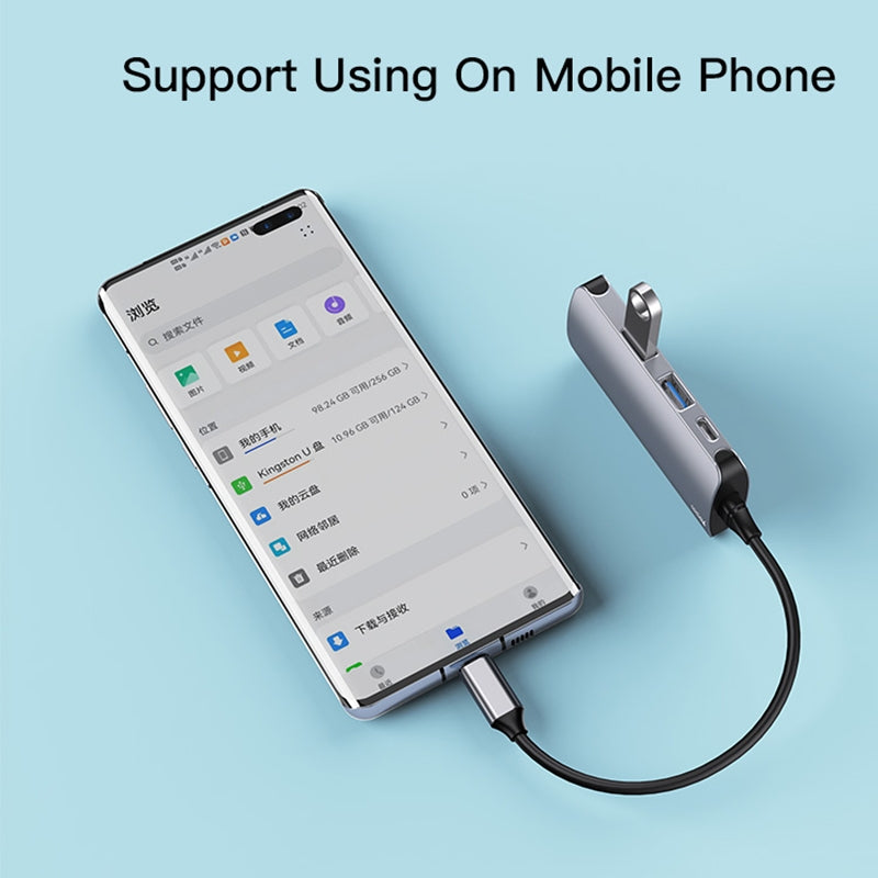 USB-C Hub Yesido HB15, 6in1, Grijs