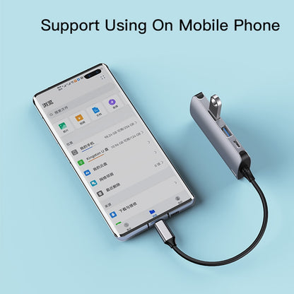 USB-C Hub Yesido HB15, 6in1, Grijs