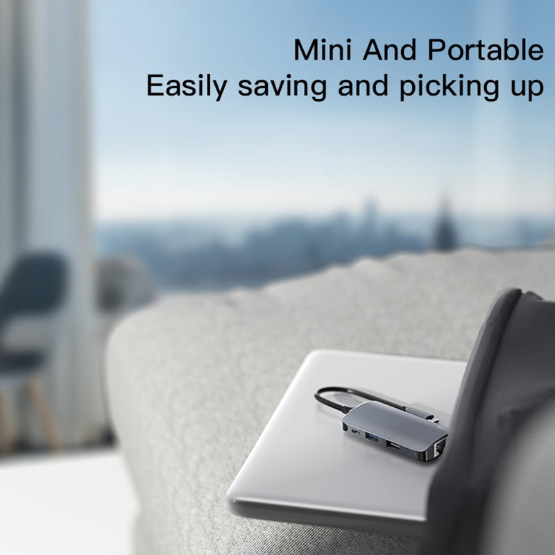 USB-C Hub Yesido HB15, 6in1, Grijs