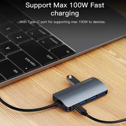 USB-C Hub Yesido HB16, 7in1, Grijs