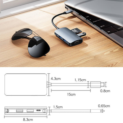 USB-C Hub Yesido HB16, 7in1, Grijs
