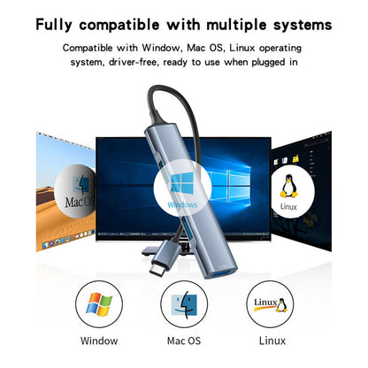 USB-C Hub Yesido HB17, 4in1, Grijs