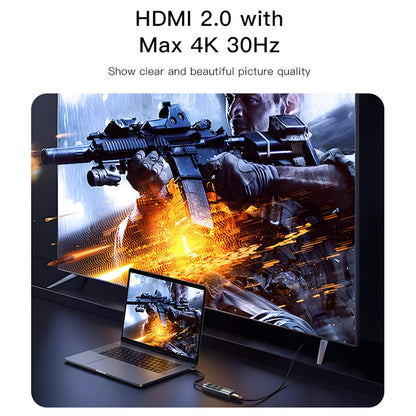 USB-C Hub Yesido HB22, 5in1, Grijs