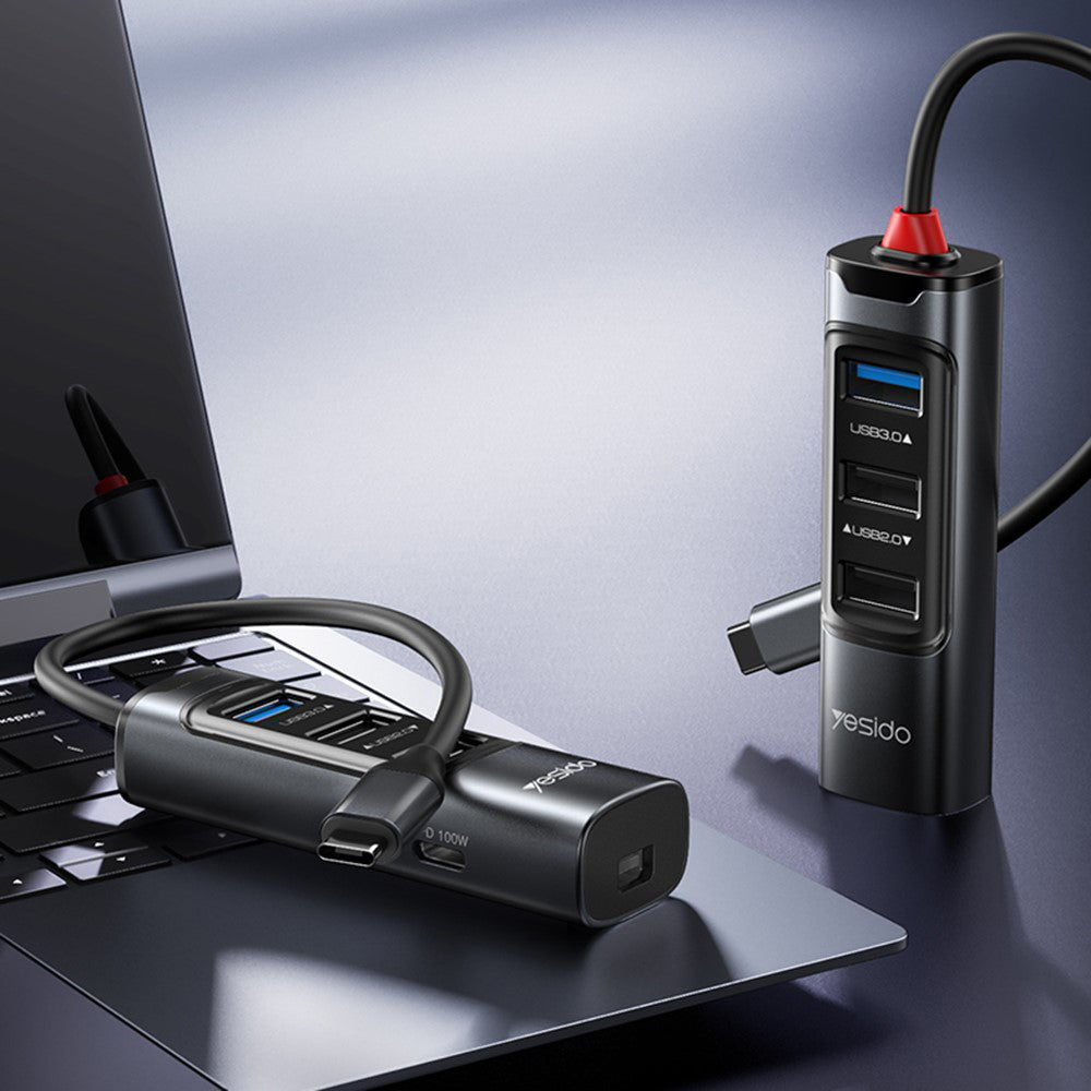 USB-C Hub Yesido HB24, 5in1, Grijs