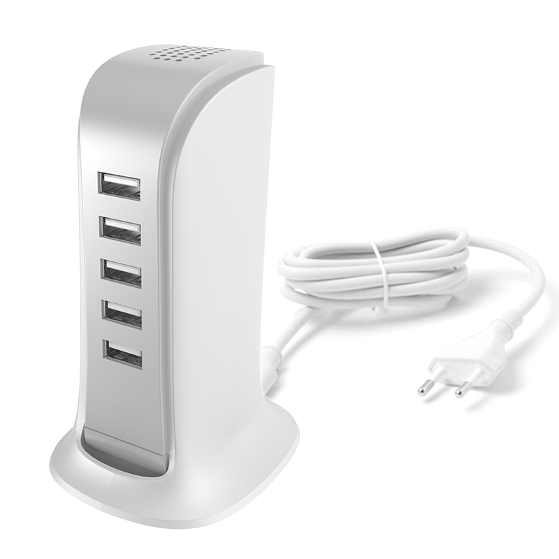 Dudao A5EU Stationlader, 25W, 5A, 5 x USB-A, Wit