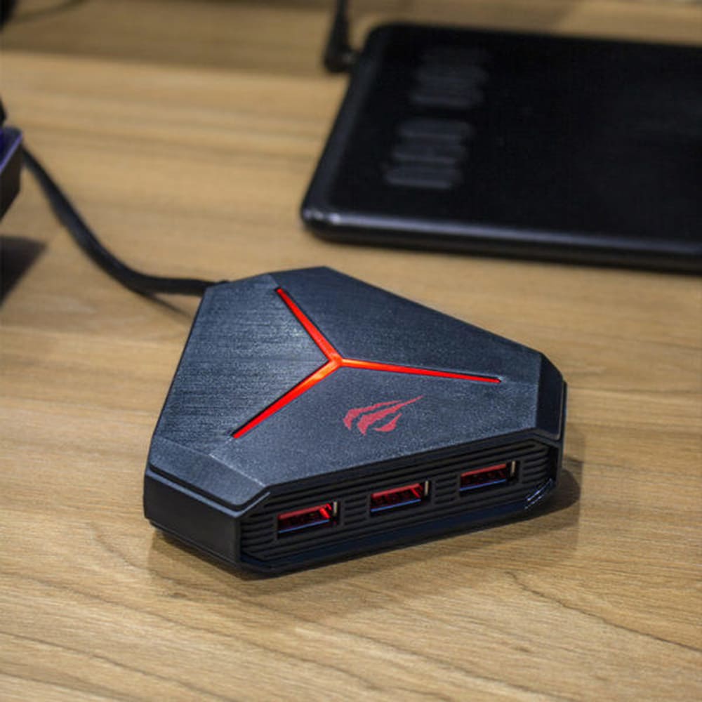 Hub USB HAVIT H95, 10in1, Zwart