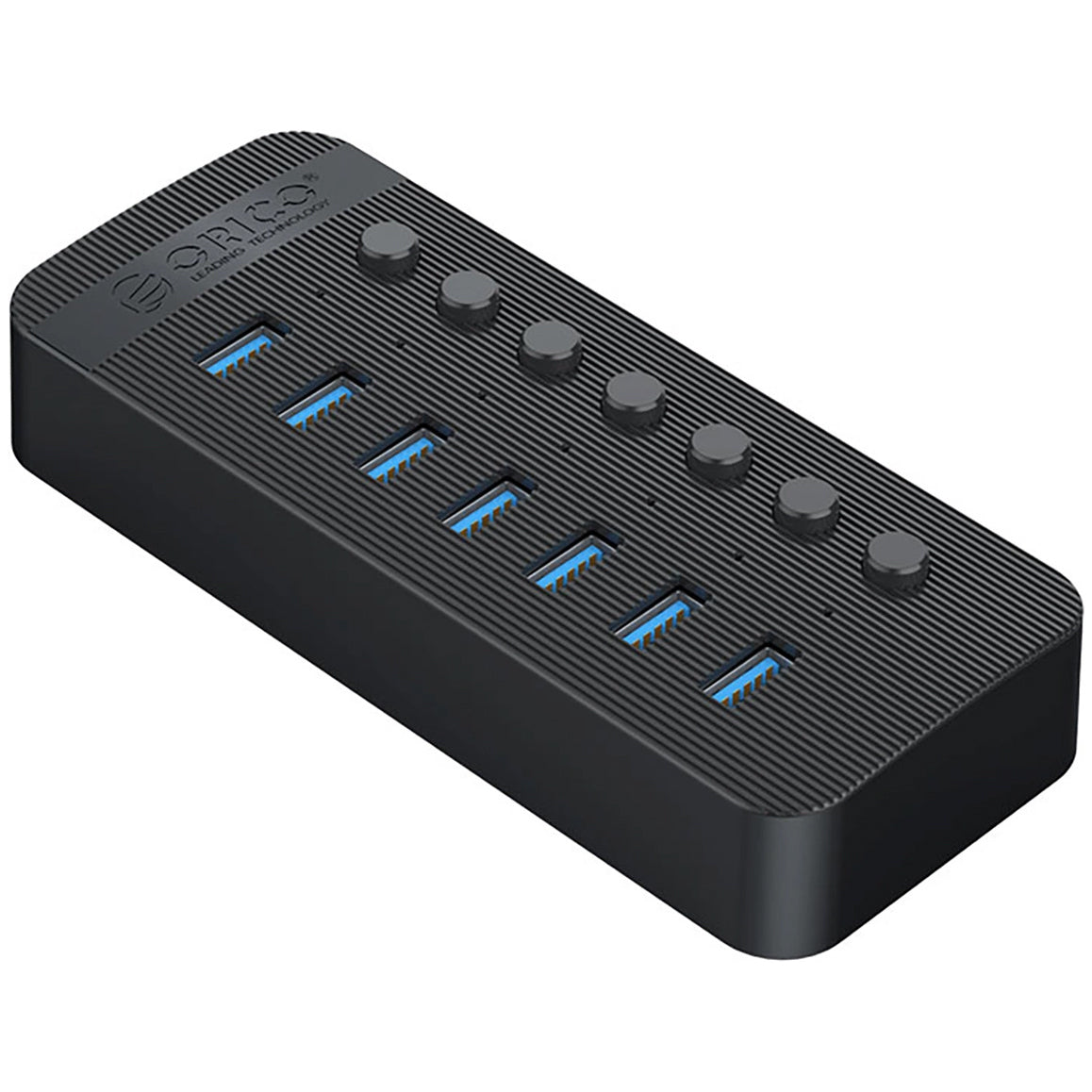 Hub USB Orico CT2U3-7AB, 7 x USB-A 3.0, Zwart