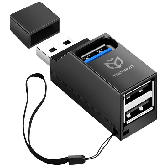 USB-hub Techsuit H11 EchoLink, 3in1, Zwart