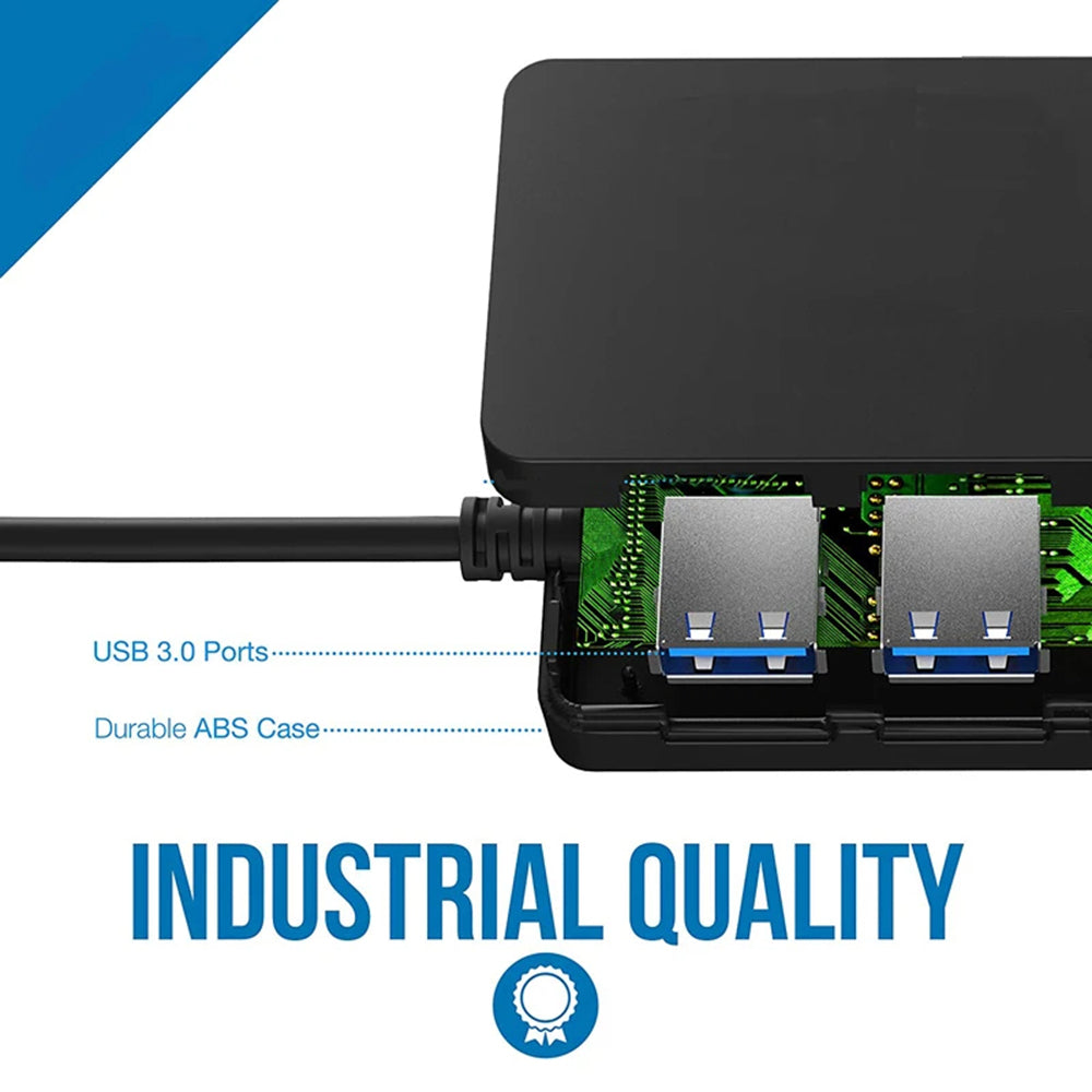 USB-hub Techsuit H15 QuantumNode, 4in1, Zwart