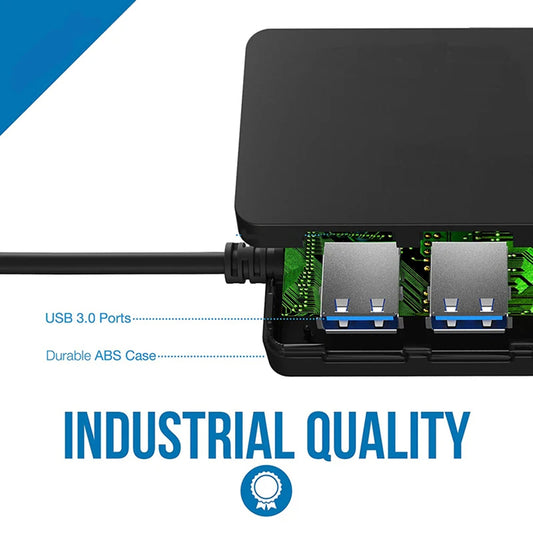 USB-hub Techsuit H15 QuantumNode, 4in1, Zwart