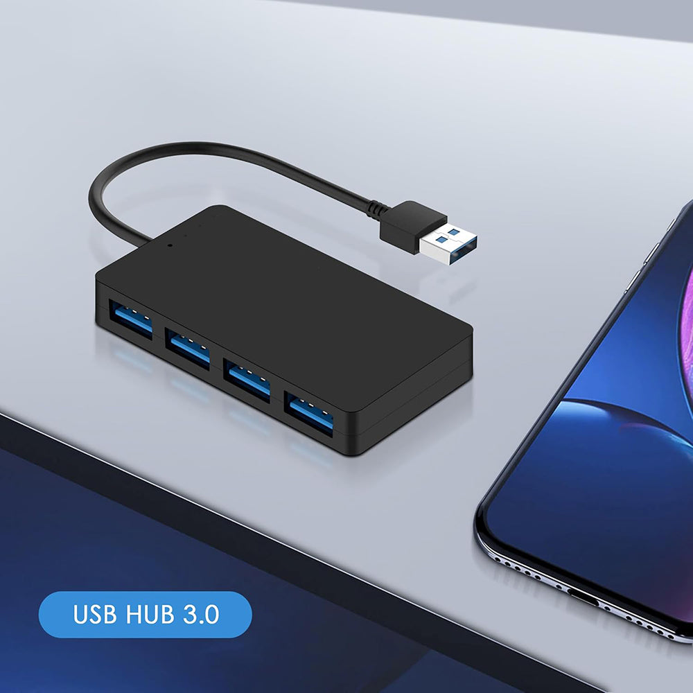 USB-hub Techsuit H15 QuantumNode, 4in1, Zwart