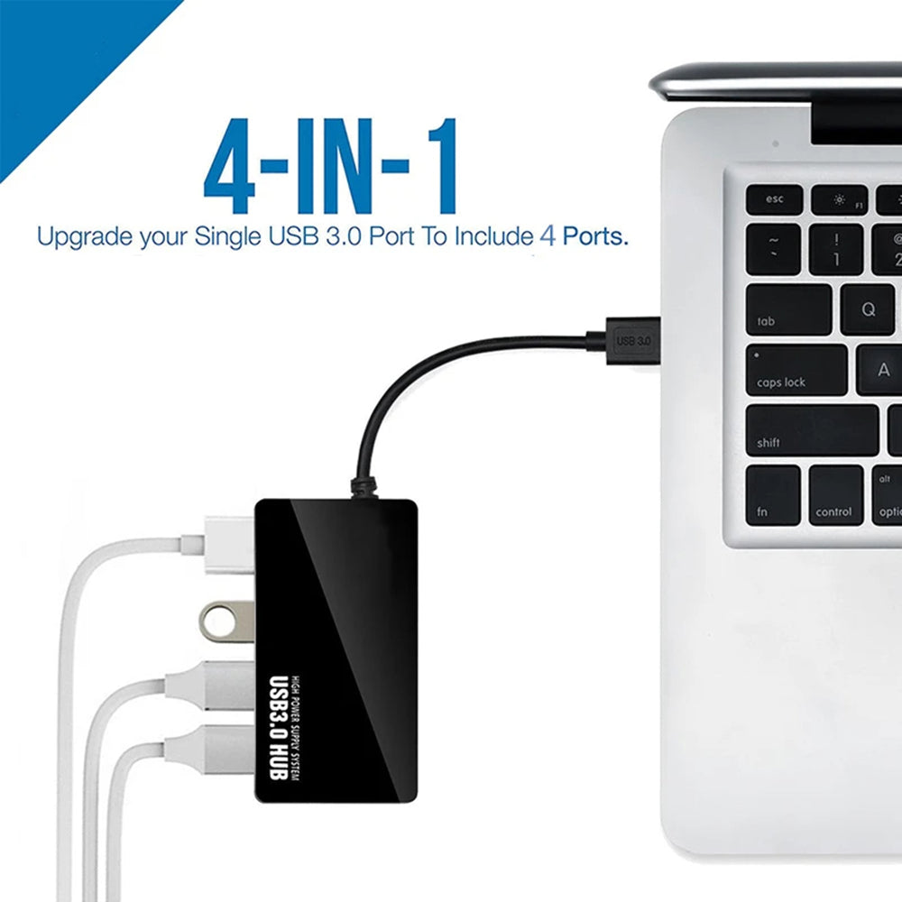 USB-hub Techsuit H15 QuantumNode, 4in1, Zwart