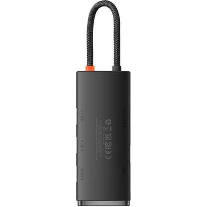 USB-C Hub Baseus Lite, 3 X USB-A 3.0 - USB-C - HDMI, Zwart WKQX040001