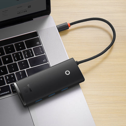 USB-C Hub Baseus Lite, 3 X USB-A 3.0 - USB-C - HDMI, Zwart WKQX040001