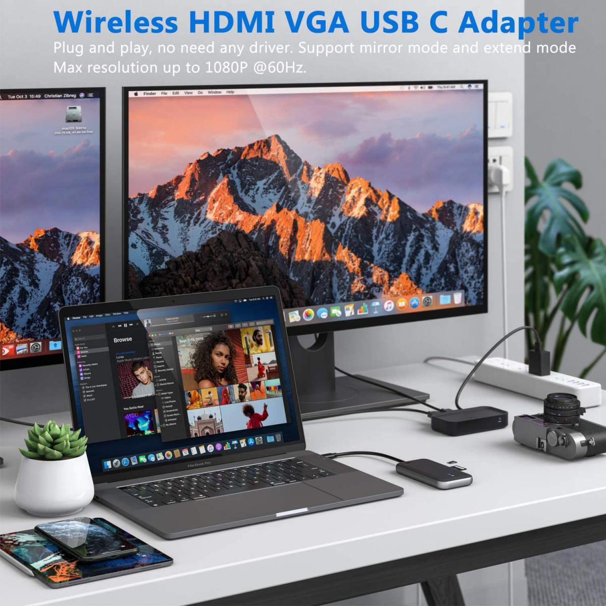 USB-C SiGN Hub, 1 x USB-C - 1 x HDMI - 1 x VGA - 1 x 3,5mm Jack, Zwart SN-TVBT01 SN-TVBT01