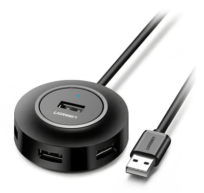 USB-hub UGREEN CR106, 4 x USB-A, 1m, Zwart