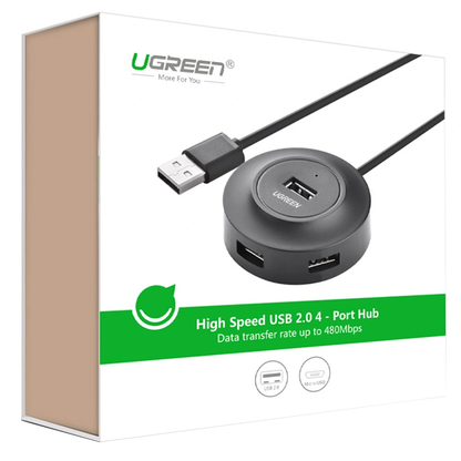 USB-hub UGREEN CR106, 4 x USB-A, 1m, Zwart