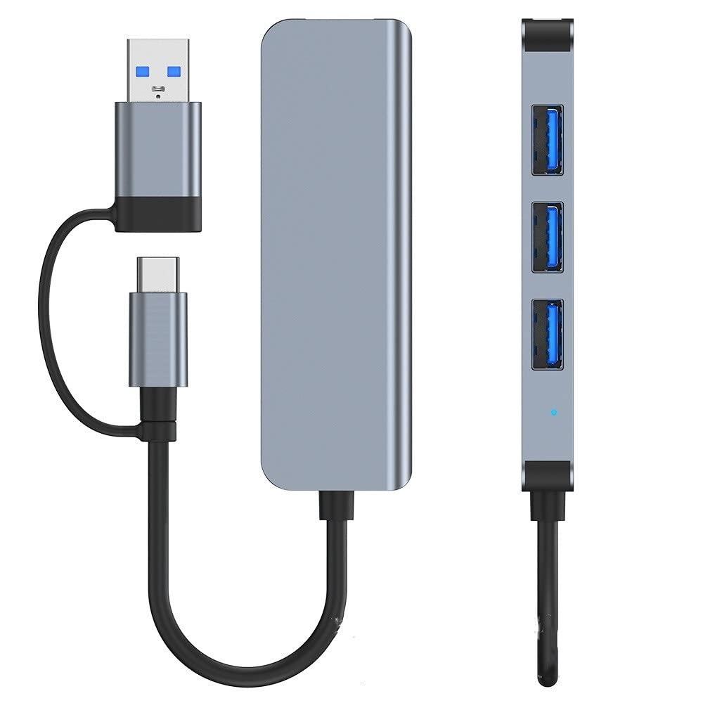 USB / USB-C Hub Techsuit H8 DataBridge, 4in1, Gri