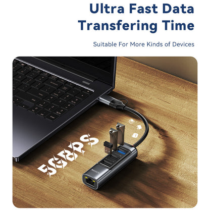 USB / USB-C Hub Yesido HB21, 5in1, Grijs