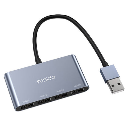 USB-hub Yesido HB12, 4in1, Grijs