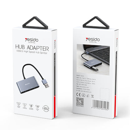 USB-hub Yesido HB12, 4in1, Grijs