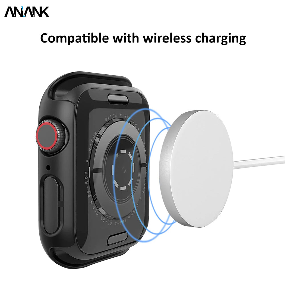 Anank Screen Guard hoesje voor Apple Watch Series 7 41mm, Zwart