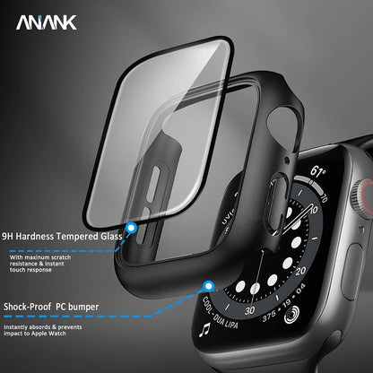 Anank Screen Guard hoesje voor Apple Watch Series 7 41mm, Zwart