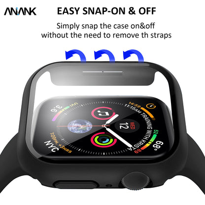 Anank Screen Guard hoesje voor Apple Watch Series 7 41mm, Zwart