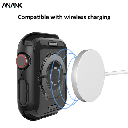Anank Screen Guard hoesje voor Apple Watch Series 7 45mm, Zwart