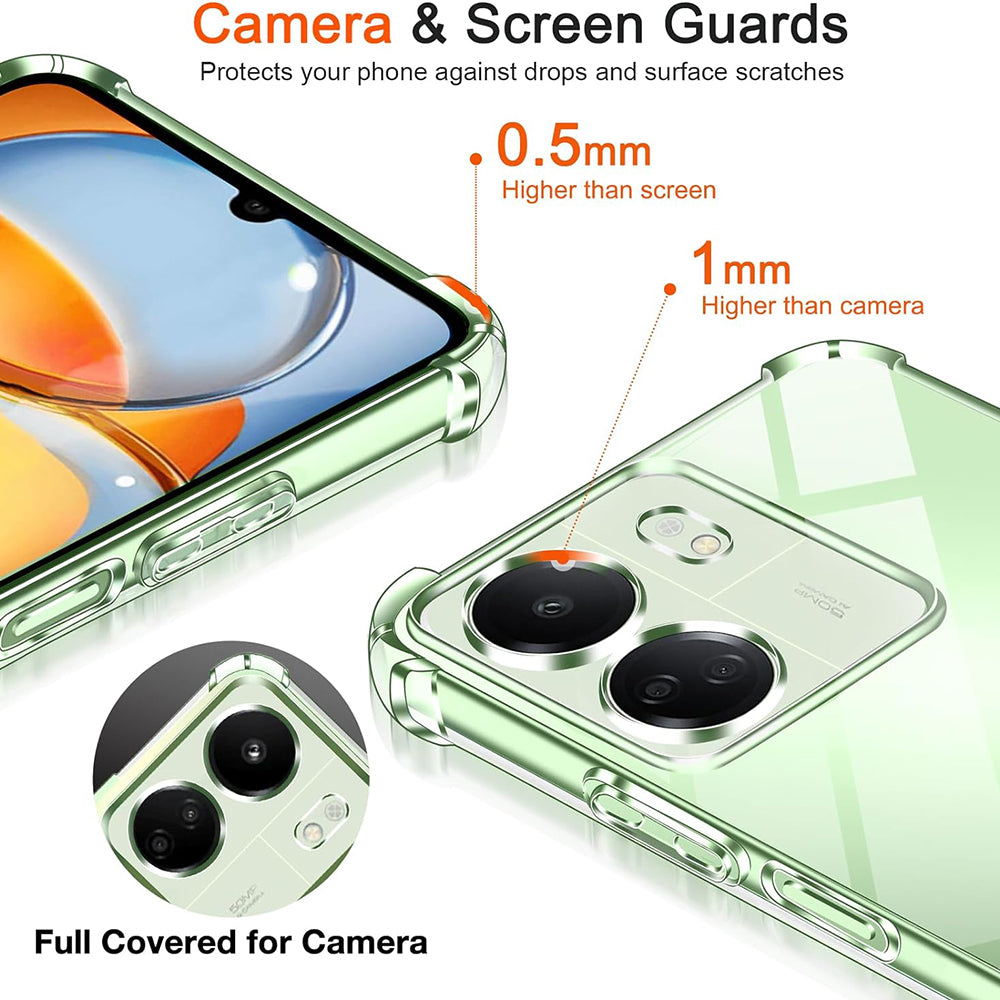 Camera Beschermhoes voor Xiaomi Poco C65 / Redmi 13C, Techsuit, Schokbestendig Helder, Transparant