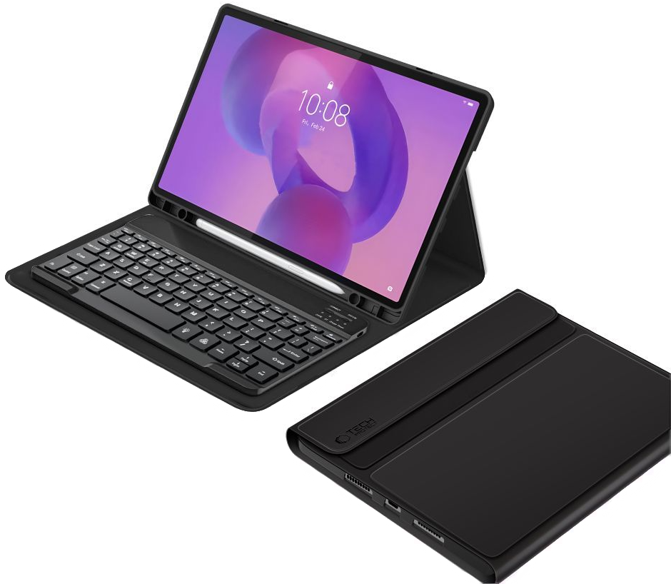 Hoes Met Toetsenbord voor Lenovo Idea Tab Pro, Tech-Protect, SC PEN, Zwart